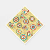 レトロボホハートと円70sグルービーパターン スタンダードランチョンナプキン (角)