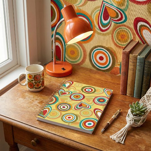 レトロボホハートと円70sグルービーパターン プランナー手帳