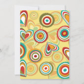 レトロボホハートと円70sグルービーパターン 招待状 (正面)