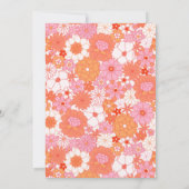 レトロボホピンクオレンジフローラパーソナライズされた名 ノートカード (裏面)