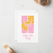 レトロボホピンクオレンジ金ゴールドフローラ ノートカード (正面/裏面インサイチュ)