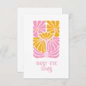 レトロボホピンクオレンジ金ゴールドフローラ ノートカード (正面/裏面)