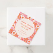 レトロボホピンクフローラカスタムベビーシャワー感謝してい フェイバータグ (インサイチュ)