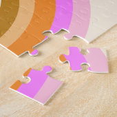 レトロボホピンクレインボパーソナライズされたーネーム ジグソーパズル (側面)