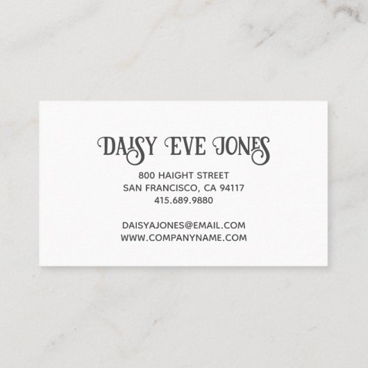 レトロボホピンク金ゴールドオレンジフローラ 名刺 (裏面)