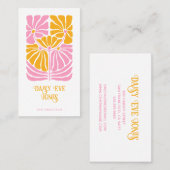 レトロボホピンク金ゴールドオレンジフローラ 名刺 (正面/裏面)