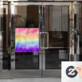 レトロボホファンキーゼノ予測できなジェンダープレイドプライド ウィンドウサイン (オフィスドア)