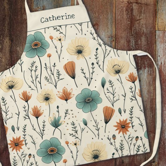 レトロボホフローラパステル名 エプロン