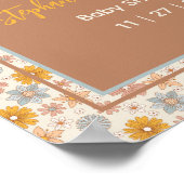 レトロボホフローラベビーシャワー歓迎サイン ポスター (角)