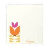 レトロボホフローラ抽象芸術ミニマルパーソナライズされたリスト ノートパッド (正面)