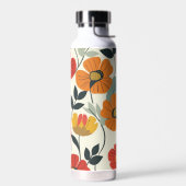 レトロボホフローラ植物花パターン ウォーターボトル (左面)