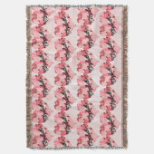 レトロボホフローラIハート名書道文字 スローブランケット (正面縦)