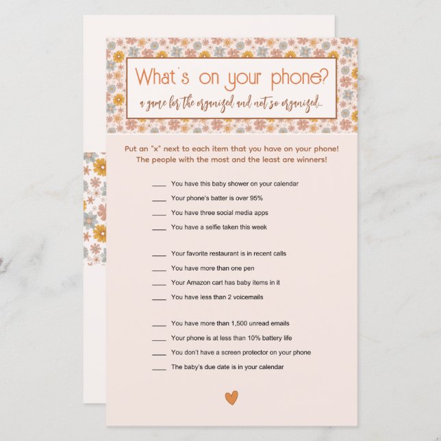 レトロボホフローラWhats on Your Phone Game (正面/裏面)