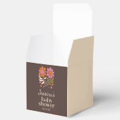 レトロボホブラウンフラワーグルーヴィーベイビーシャワーカスタム フェイバーボックス (オープン)