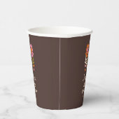 レトロボホブラウンフラワーグルーヴィーベイビーシャワーカスタム 紙コップ (右)