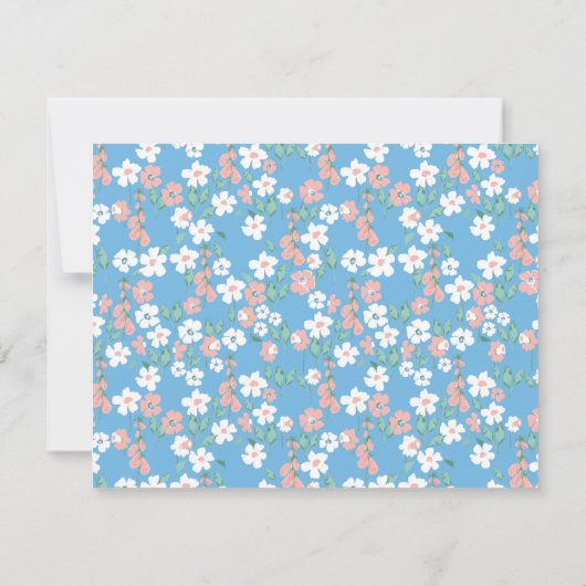 レトロボホブルーディティフローラ名パーソナライズされた ノートカード (裏面)