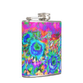 レトロボホブルーパープルピンクの花 フラスク (右)