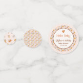 レトロボホベイビーシャワーハローベビーパーティーデコール コンフェッティ (正面)