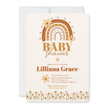 レトロボホベイビーシャワー招待状