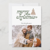 レトロボホメリークリスマスフォトホリデーカード シーズンカード (正面)