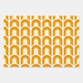 レトロボホレインボーパターン60年代70年代70年代 ラッピングペーパーシート (正面)