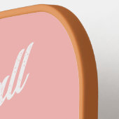 レトロボホレインボー祖母パーソナライズされた ピックルボールラケット (左詳細)