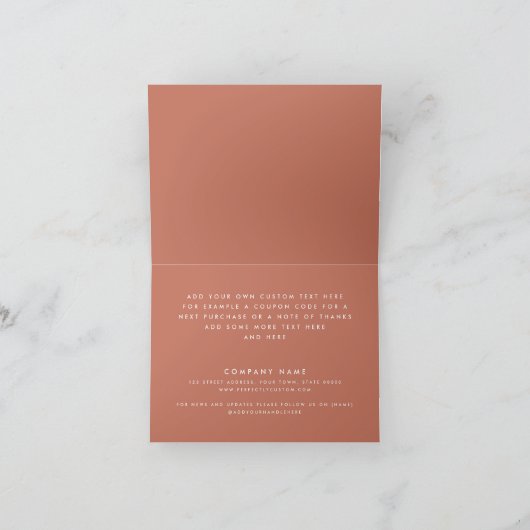 レトロボホロゴテラコッタエレガントサンキューカード サンキューカード (内部)