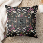 レトロボホワイルドフラワーエレガントズモノグラム クッション (ブランケット)