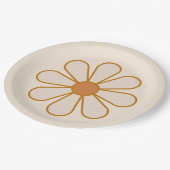 レトロボホヴィンテージデイジー ペーパープレート (アングル)