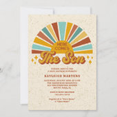 レトロボホー来ここの息子の赤ちゃんシャワー 招待状 (正面)