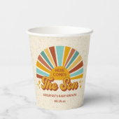 レトロボホー来ここの息子の赤ちゃんシャワー 紙コップ (裏面)