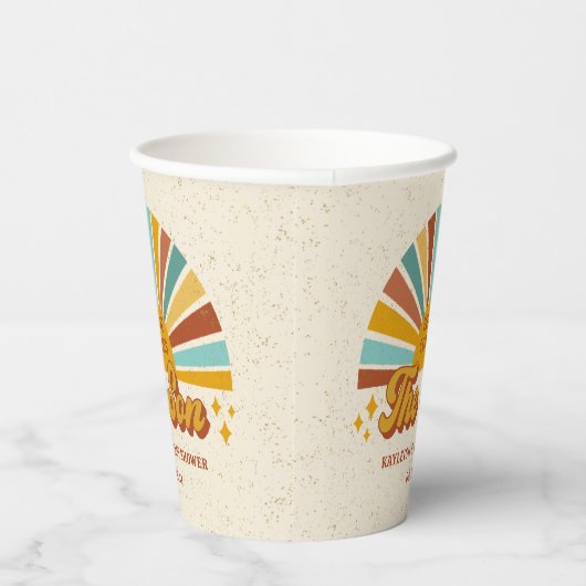 レトロボホー来ここの息子の赤ちゃんシャワー 紙コップ (右)