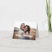 レトロボホ文字と写真 |ハッピーバースデー カード (正面)