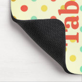 レトロボホ70の水玉模様ストライプバタフライオレンジ マウスパッド (コーナー)