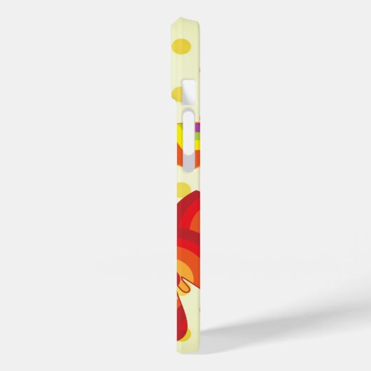 レトロボホ70の水玉模様ストライプバタフライオレンジ Case-Mate iPhoneケース (裏面 / 左)