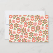 レトロボホ70sフラワーピンクカスタムブライダルシャワー サンキューカード (裏面)