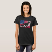 レトロボルゾイドッグパパ7月の米国国旗4日 Tシャツ (正面フル)