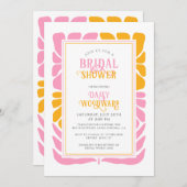 レトロボーはっきりしたーフローラブライダルシャワー招待 招待状 (正面/裏面)