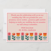 レトロボーはっきりしたーフローラ&ブカラフルライト結婚ズ サンキューカード (裏面)