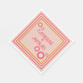 レトロボーはっきりしたーフローラ&ブカラフルライト結婚ズ スタンダードランチョンナプキン (角)