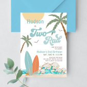 レトロボーイサーフサーフィン2ndバースデーツー素晴らしいパーティー 招待状