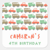 レトロボーイズ玩具おもしろい輸送誕生日パーティーの好意 スクエアシール (正面)