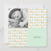 レトロボーイズ玩具男の赤ちゃん写真誕生発表 案内状 (正面)