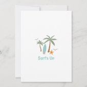 レトロボーイ・ザ・ビッグ・ワン・サーフィン1歳誕生日パーティー 招待状 (裏面)