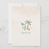 レトロボーイ ビッグワン サーフィン 1歳誕生日パーティー 招待状 (裏面)