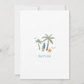 レトロボーイIt's aビーチパーティーサーフィン誕生日部 招待状 (裏面)