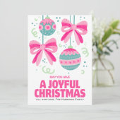 レトロボーカラフルオーナメントクリスマス シーズンカード (スタンド正面)