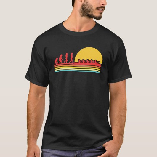 レトロボート漕ぎ漕ぎボート漕ぎカヌーK Tシャツ (正面)