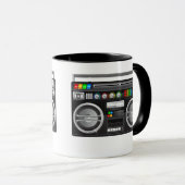 レトロボームボックスゲットブラスターグラフィック マグカップ (正面右)