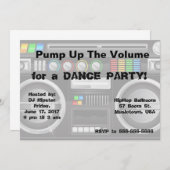 レトロボームボックスダンスカスタマイズパーティー 招待状 (正面/裏面)
